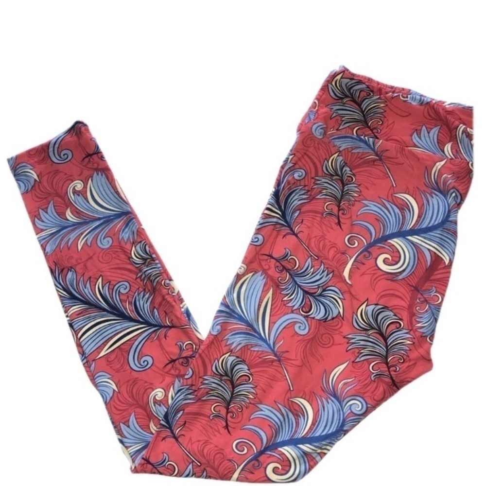 LuLaRoe Tall Curvy Comfortable Knit Legging Coral Blue *
